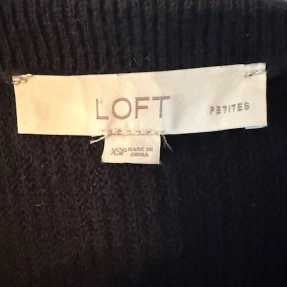 Ann Taylor Open Knit Cardigan Sweater with Casual Pockets -Black -Size XS Petite - Picture 3 of 4